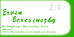 ervin bercsinszky business card